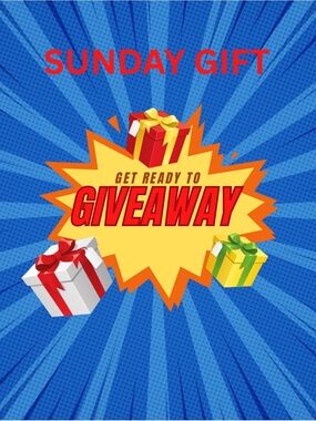 Giveaway Poster with Bold Blue and Yellow Design